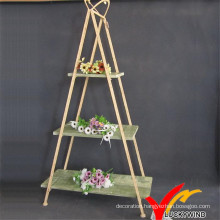 Triangle Vintage Wood Board Metal Flower Pot Rack